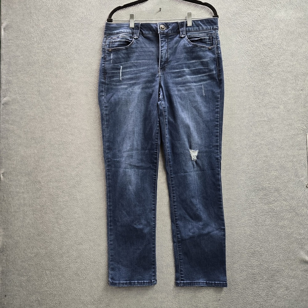 Democracy Women Jeans 14P Blue Denim Absolution Whiskers 28" Inseam
